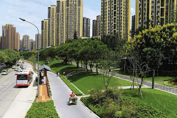 La route verte Tianfu de Chengdu (source : Chine au présent)