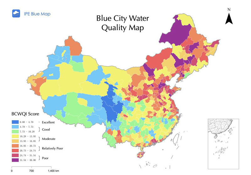 Figure 1. 2018 Blue City Water Quality Map