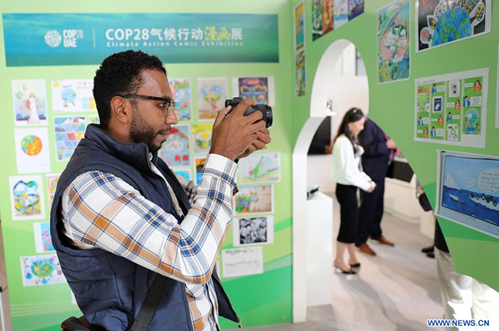 Le pavillon de la Chine à la COP28 a été officiellement inauguré jeudi matin à l'Expo City de Dubaï, aux Emirats arabes unis. (Xinhua/Wang Dongzhen)