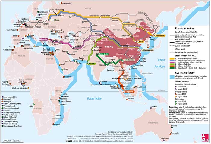 Carte sur geoconfluences.ens-lyon.fr/glossaire/routes-de-la-soie Carte sur geoconfluences.ens-lyon.fr/glossaire/routes-de-la-soie