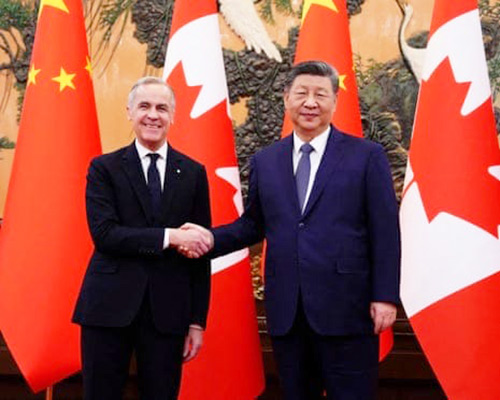 Mark Carney et Xi Jinping (Global Times, 2026)
